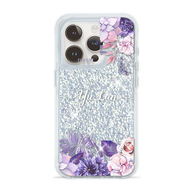 【特惠款】iPhone 15 紫色叢林 銀耀撞白殼