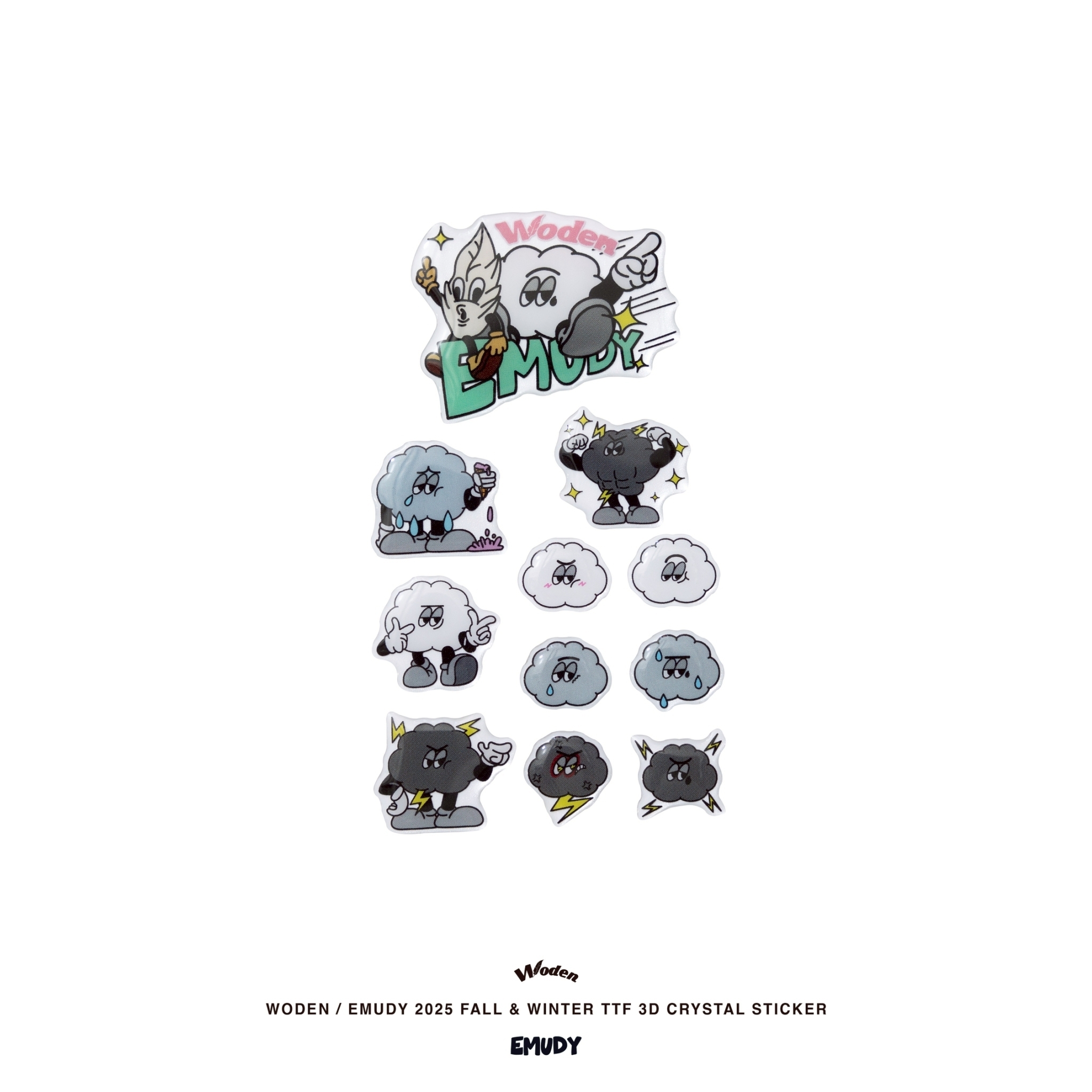 WODEN / EMUDY 2025 Fall & Winter 013 TTF 3D CRYSTAL STICKER