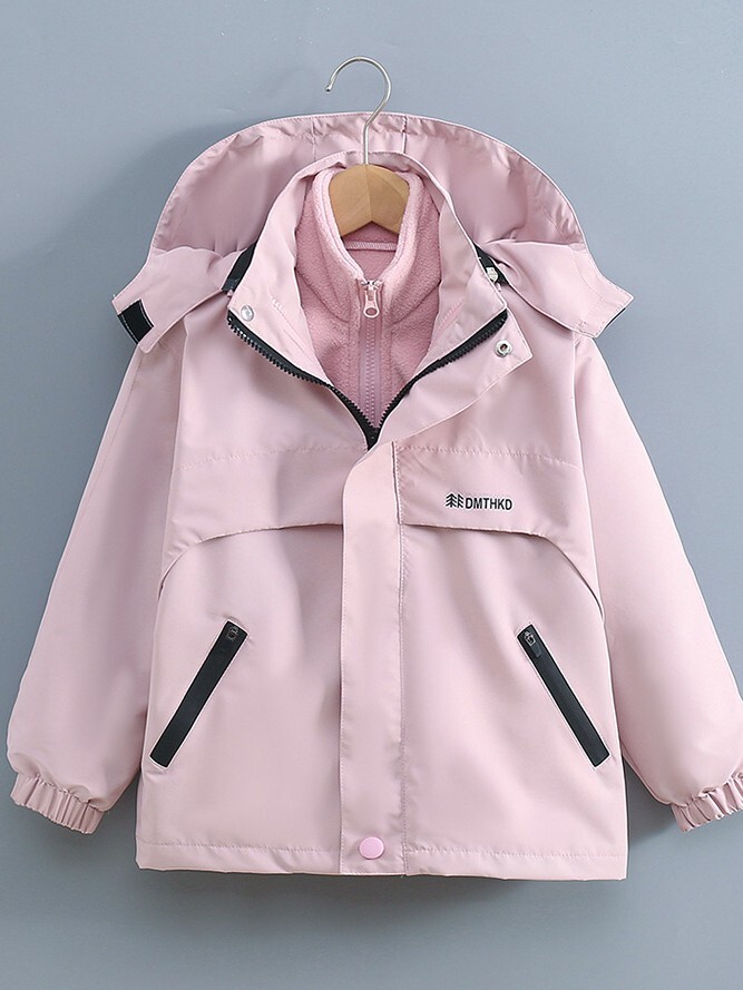 糖果粉 兩件式衝鋒外套