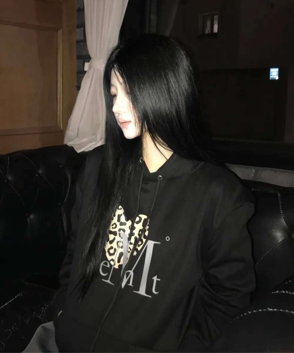 Mucent 豹紋愛心連帽大學踢♡