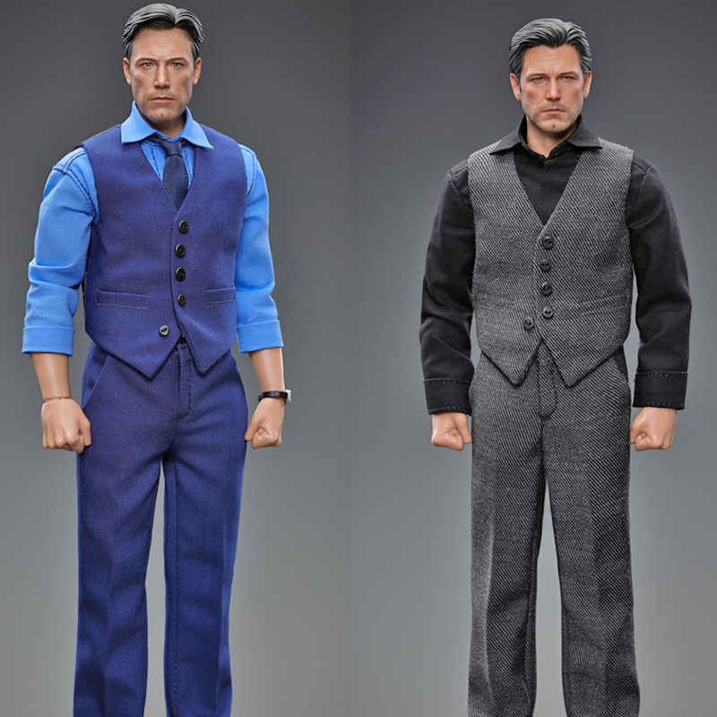 (Pre-Order) HUAHANTOYS -1/12 Bruce "Grey And Blue vest outfit" Action Figure (2 Figures Set) H018