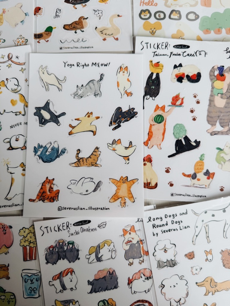 瑜珈貓 防水透明貼紙｜SEVERUS LIAN 里恩太太