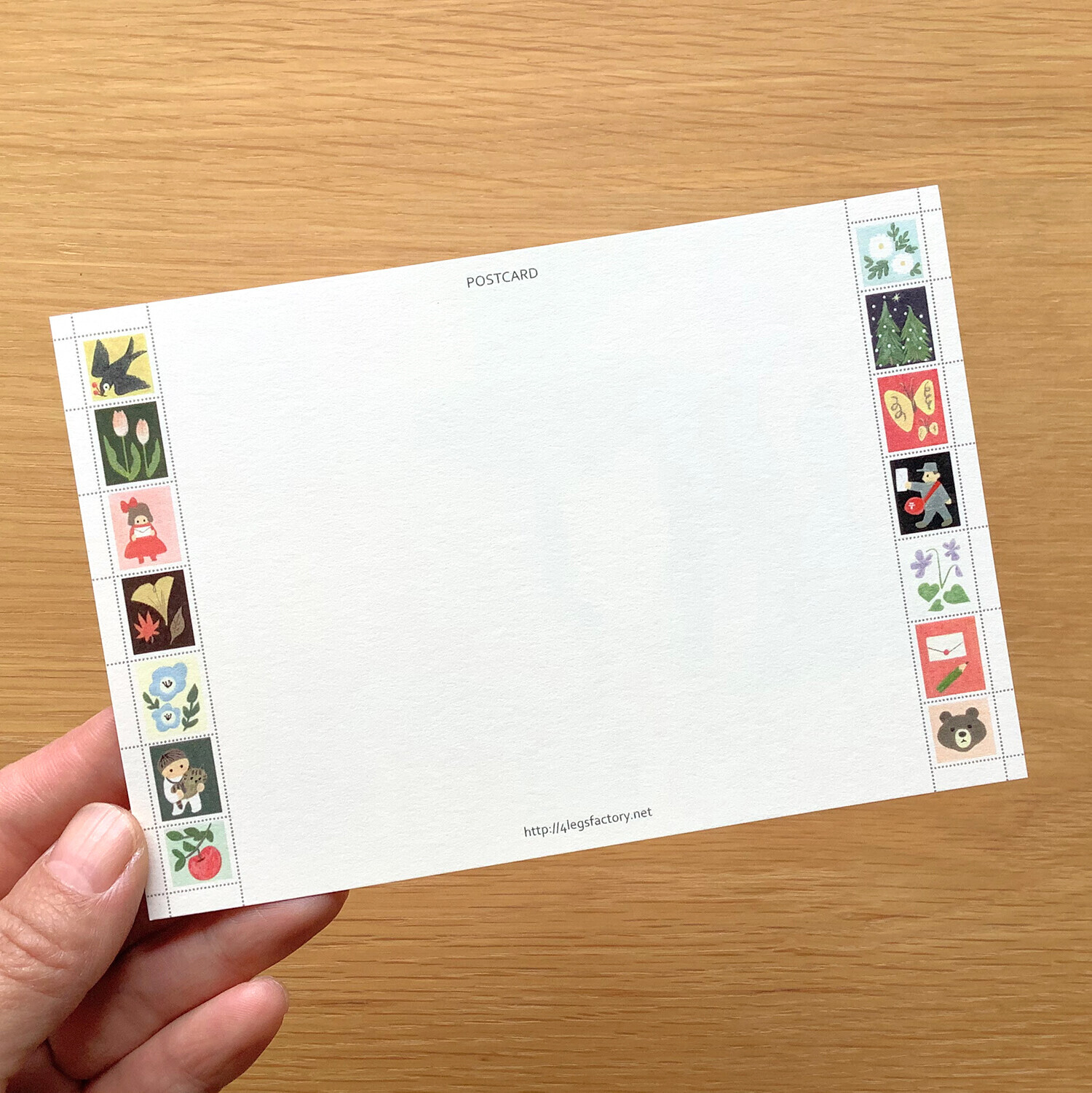 寫信白貓 貓咪繪本明信片｜日本 4legs