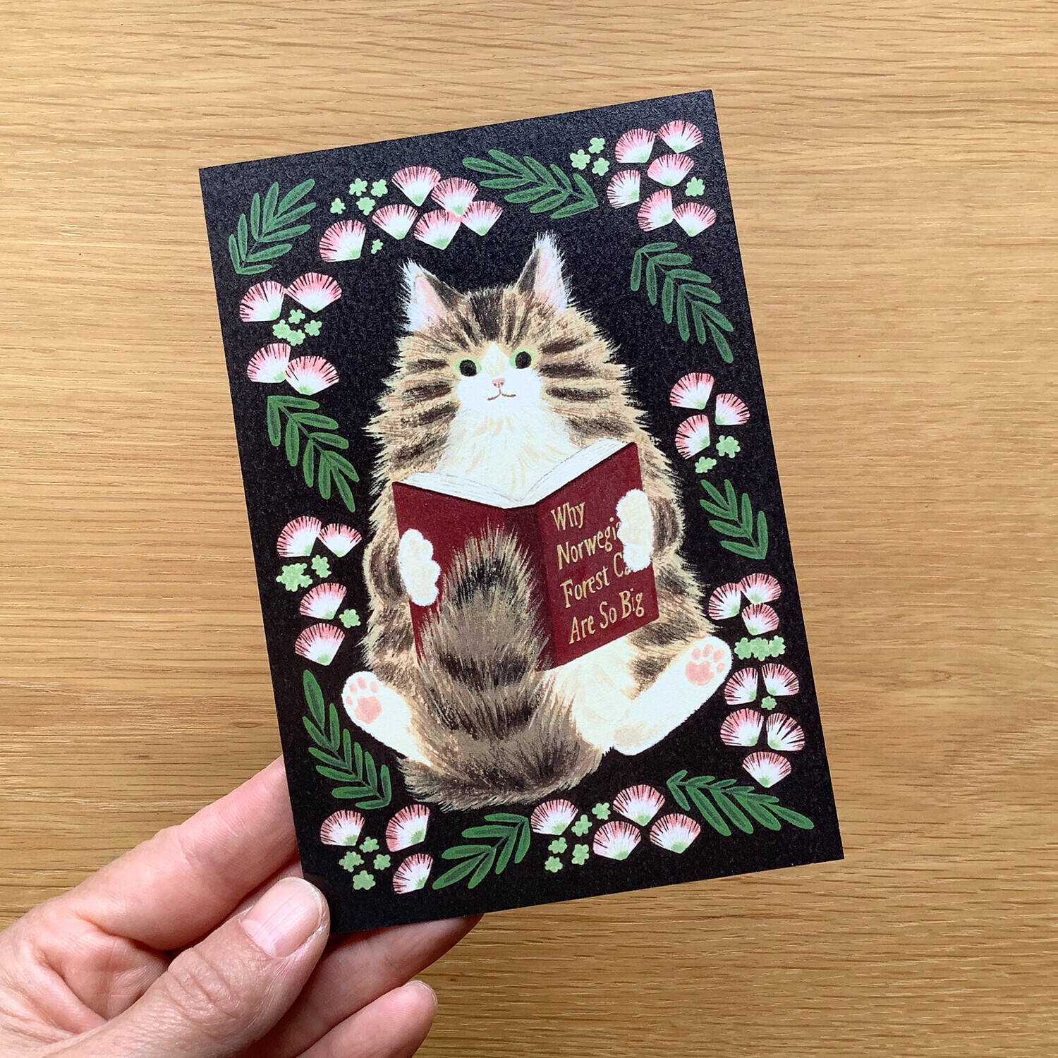 挪威森林貓 貓咪繪本明信片｜日本 4legs