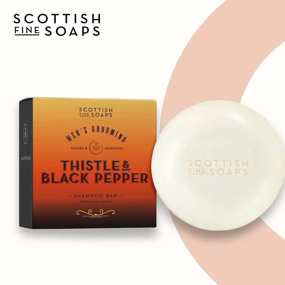 英國 Scottish Fine Soaps - 經典洗髮皂 / 洗髮餅（控油健髮 / Thistle & Black Pepper）