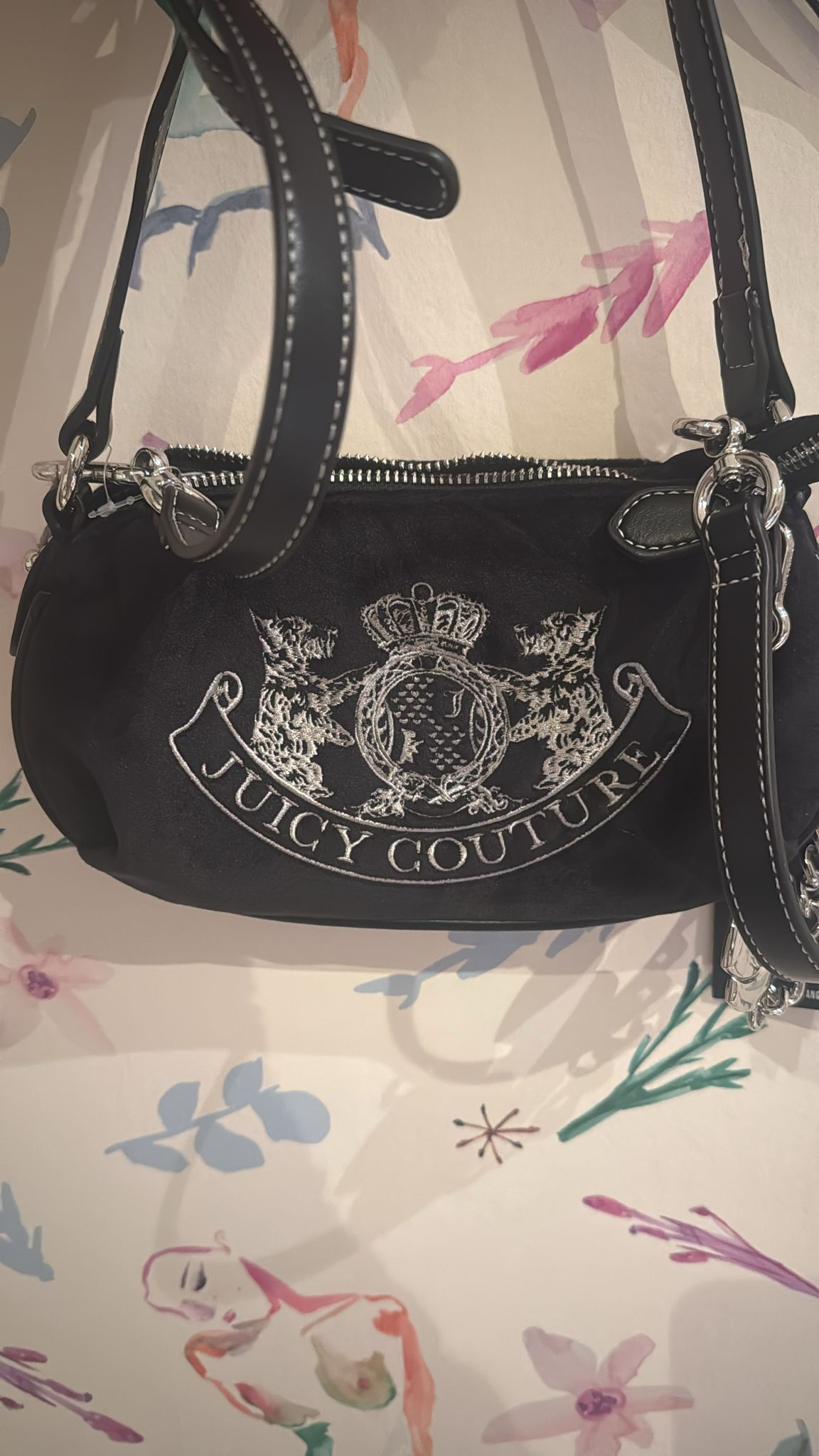 英國代購 (獨立訂單)-JUICY COUTURE Brown Velvet Hobo Shoulder