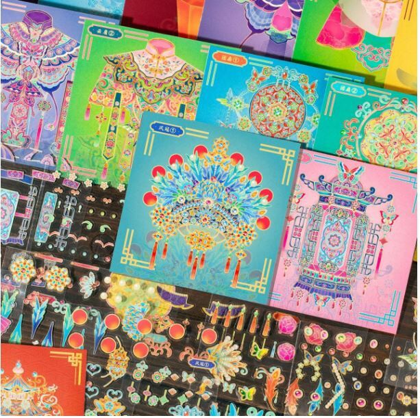 语闲造景贴纸 华彩遗珍 古物重光 金翠凝华系列（8款）