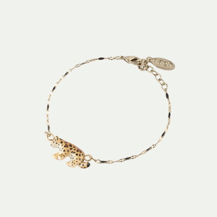 行走中金錢豹串珠瓷手鍊