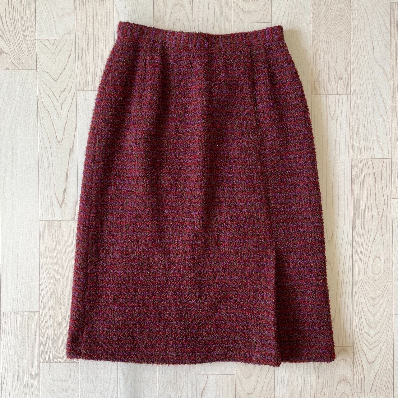 紫紅色暖暖冬日羊毛半裙