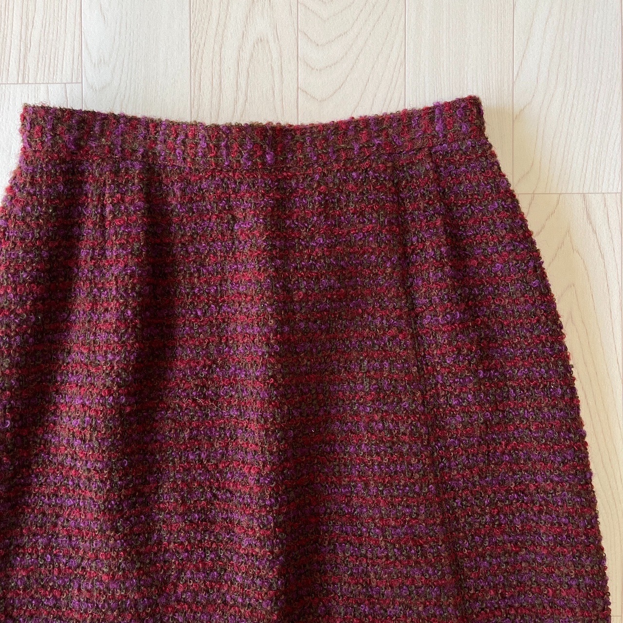 紫紅色暖暖冬日羊毛半裙