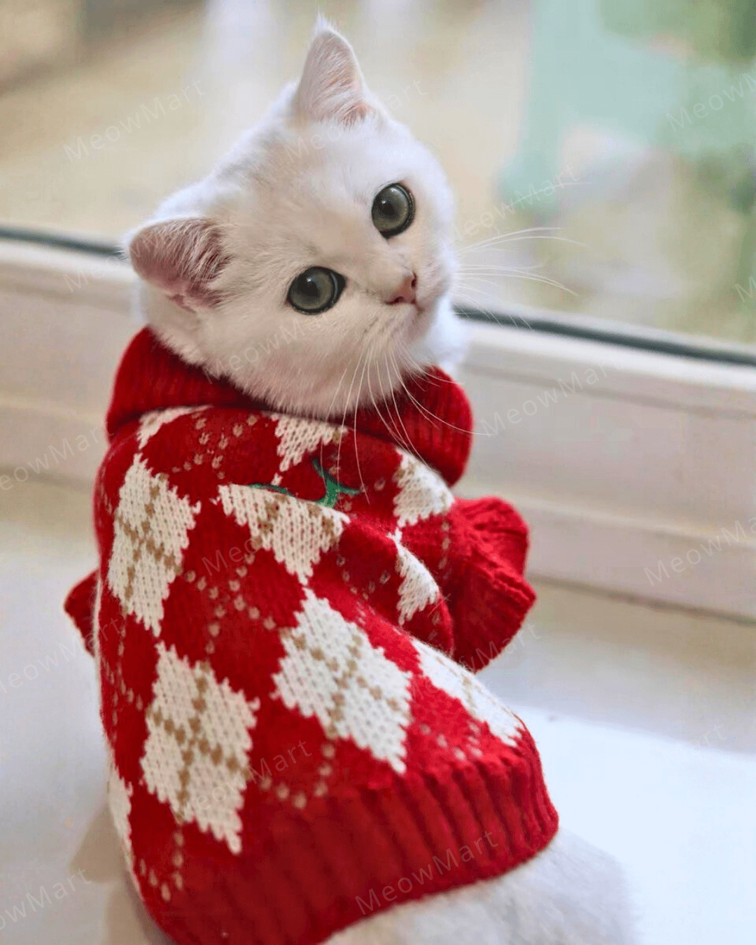 櫻桃針織保暖寵物背心