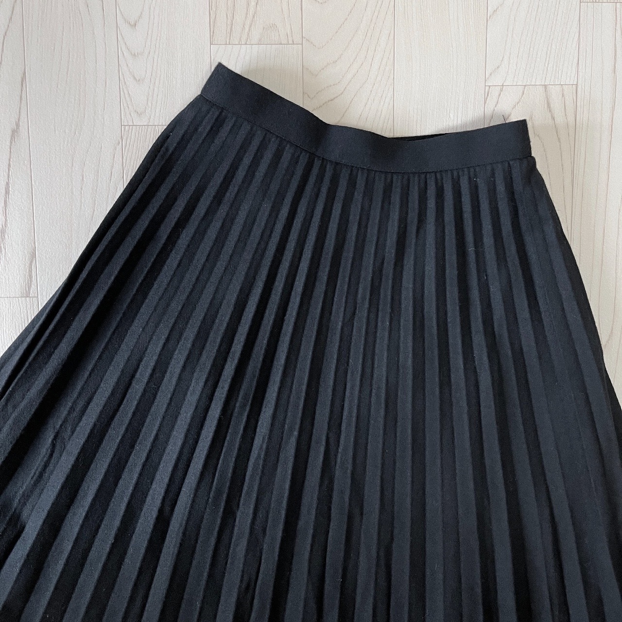 cacharel黑色羊毛百摺裙