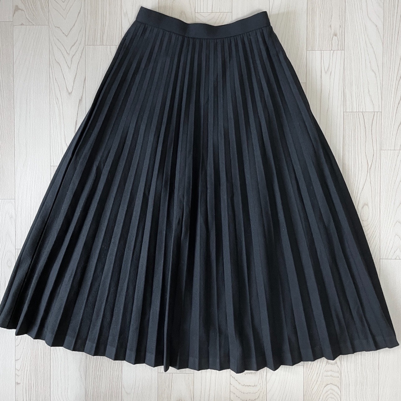 cacharel黑色羊毛百摺裙