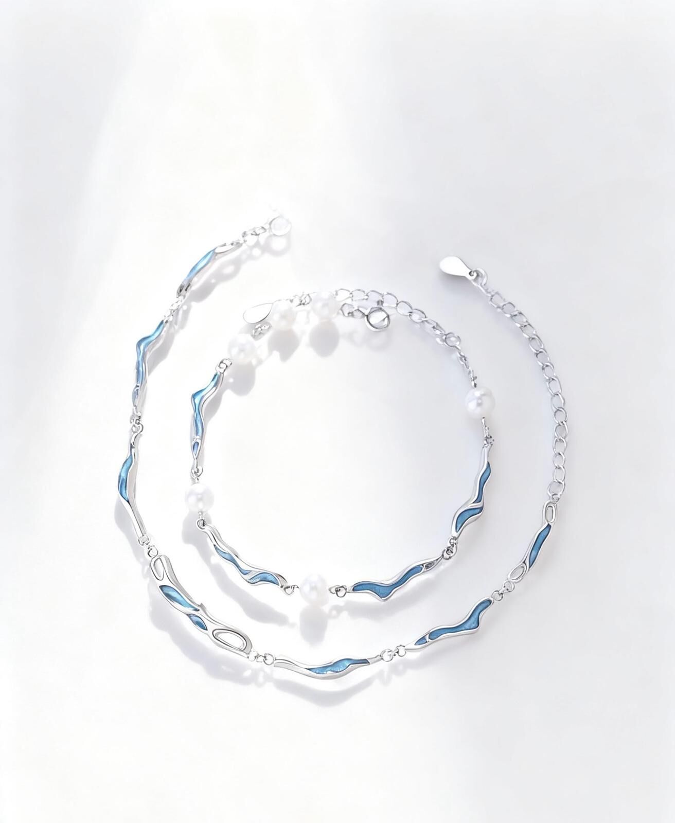 「心動💓漣漪」情侶手鏈 | S925純銀或鍍銀 | 免費刻字