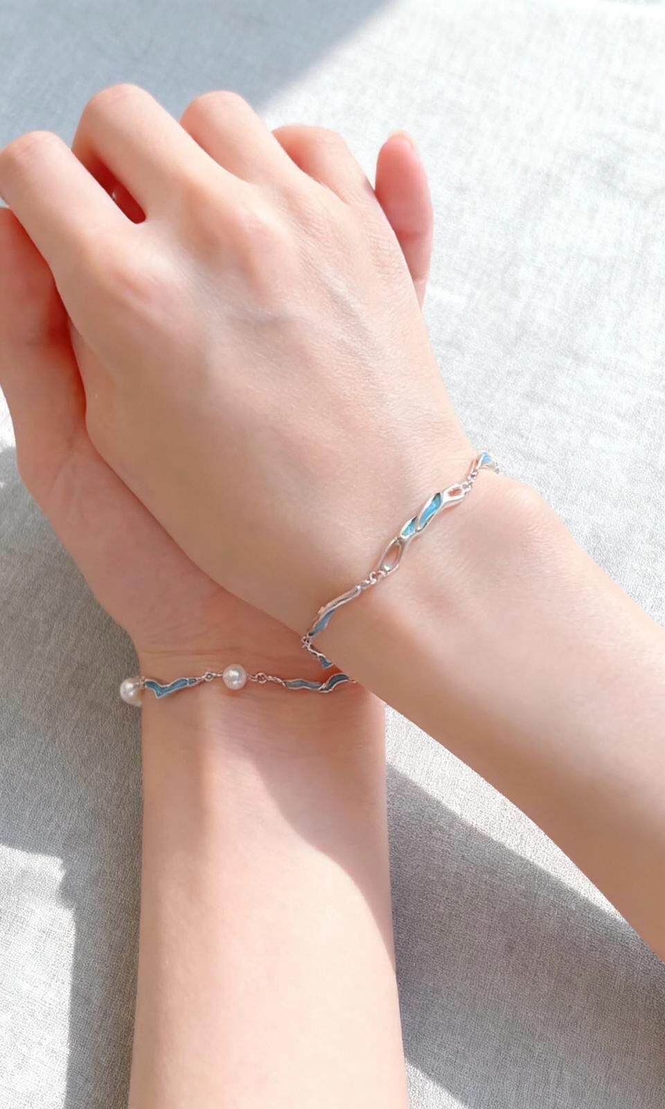 「心動💓漣漪」情侶手鏈 | S925純銀或鍍銀 | 免費刻字