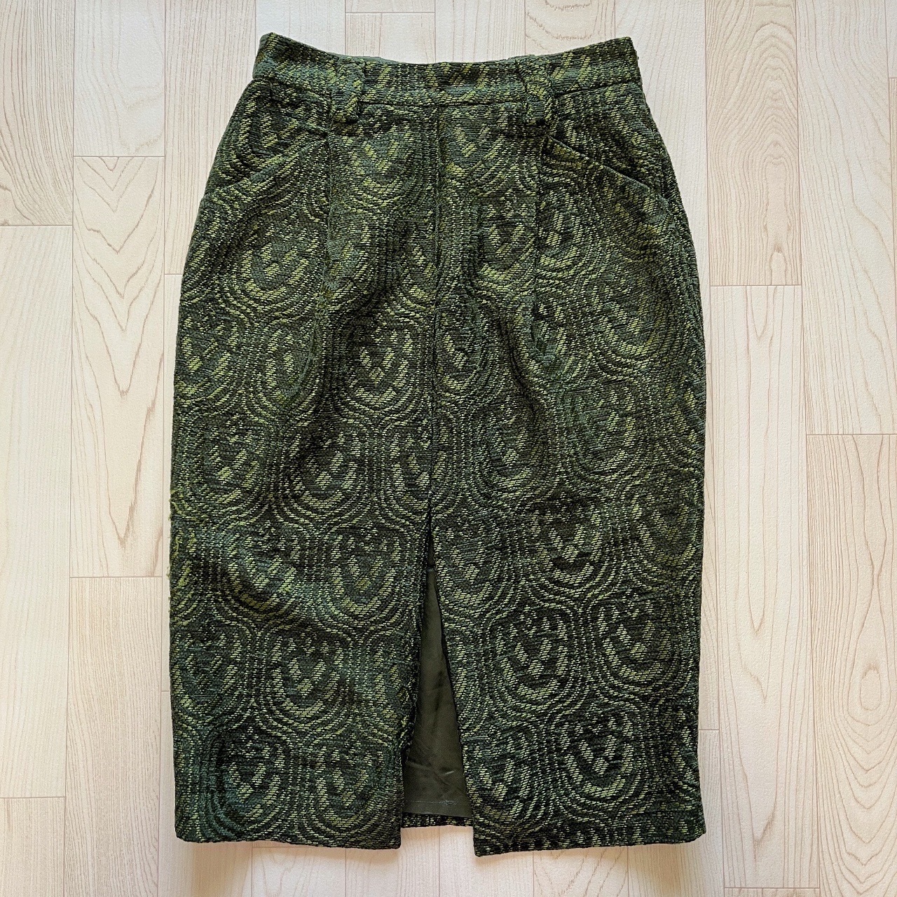 Essentiel Antwerp墨綠色型格開衩半裙