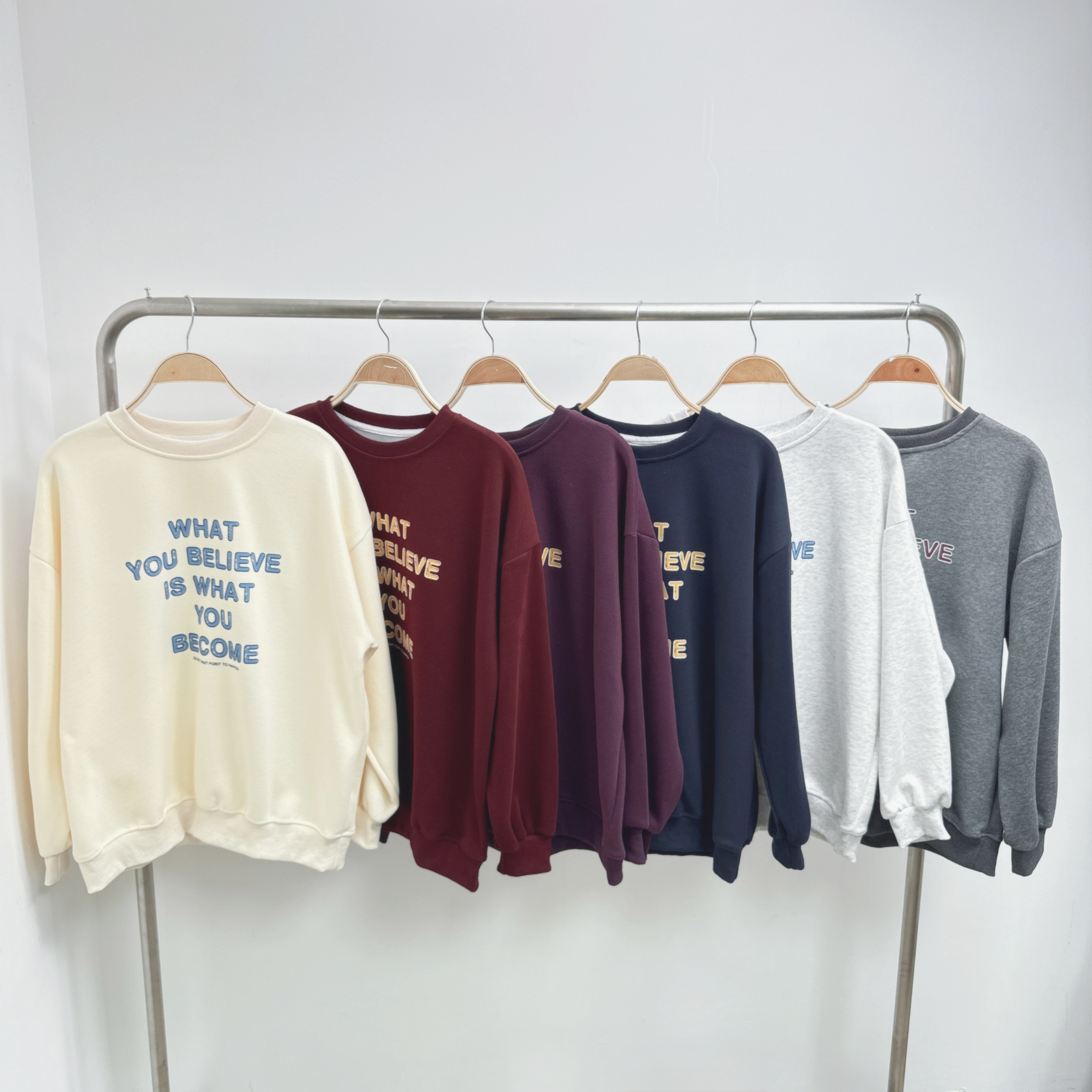 拼色做舊印字衛衣 (E64-E69)