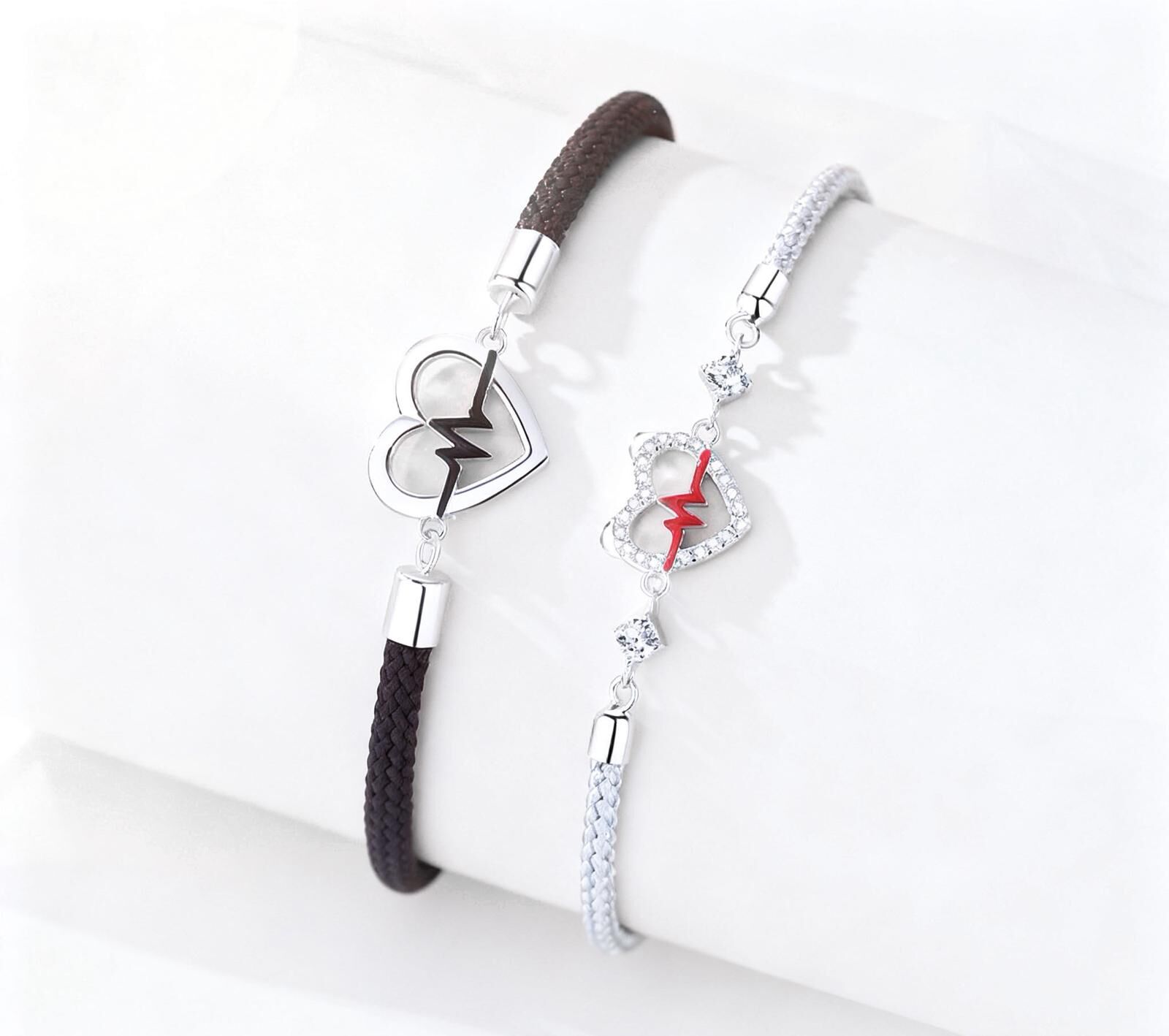 「心動訊號💌」情侶手鏈 | S925純銀或鍍銀 | 免費刻字