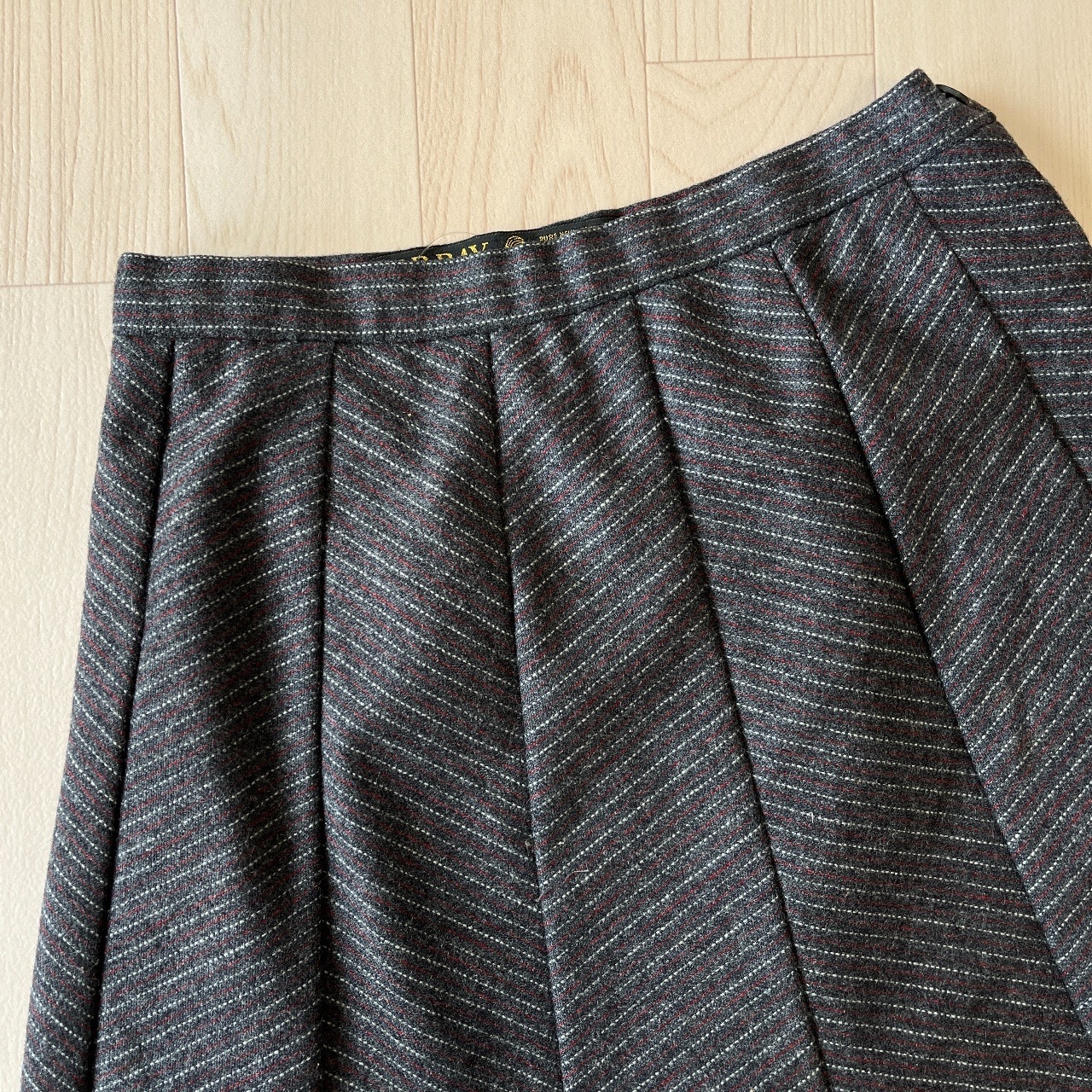 GOR-RAY英國製灰色條紋羊毛半裙