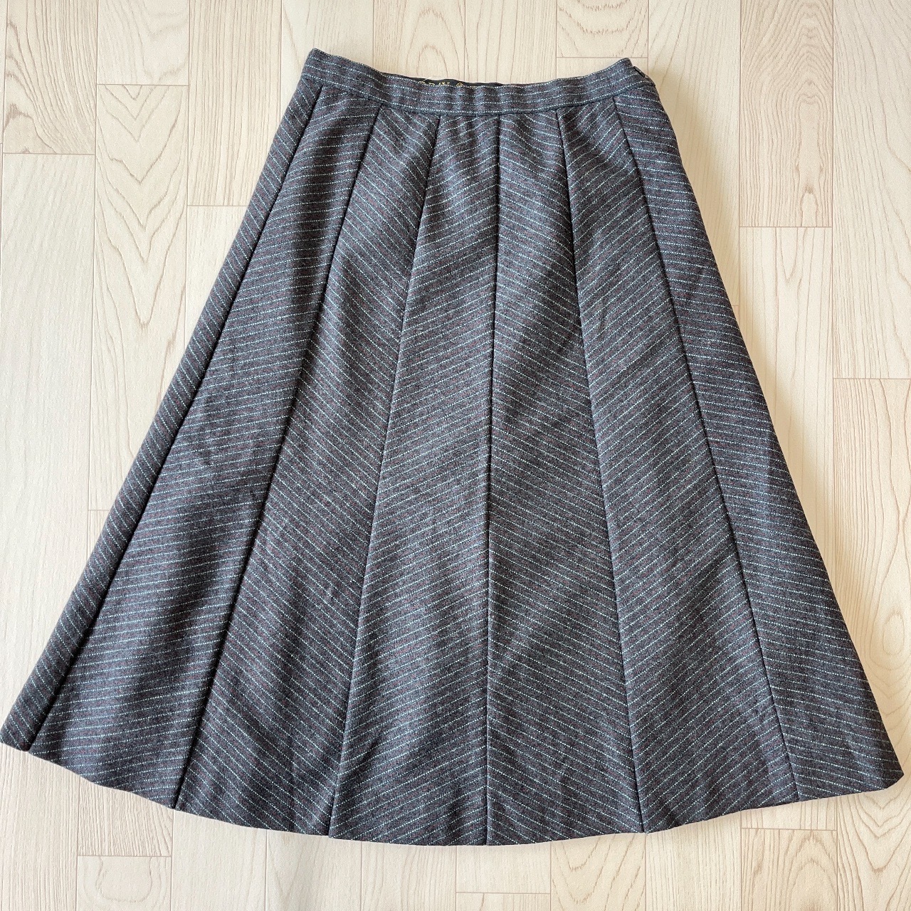 GOR-RAY英國製灰色條紋羊毛半裙