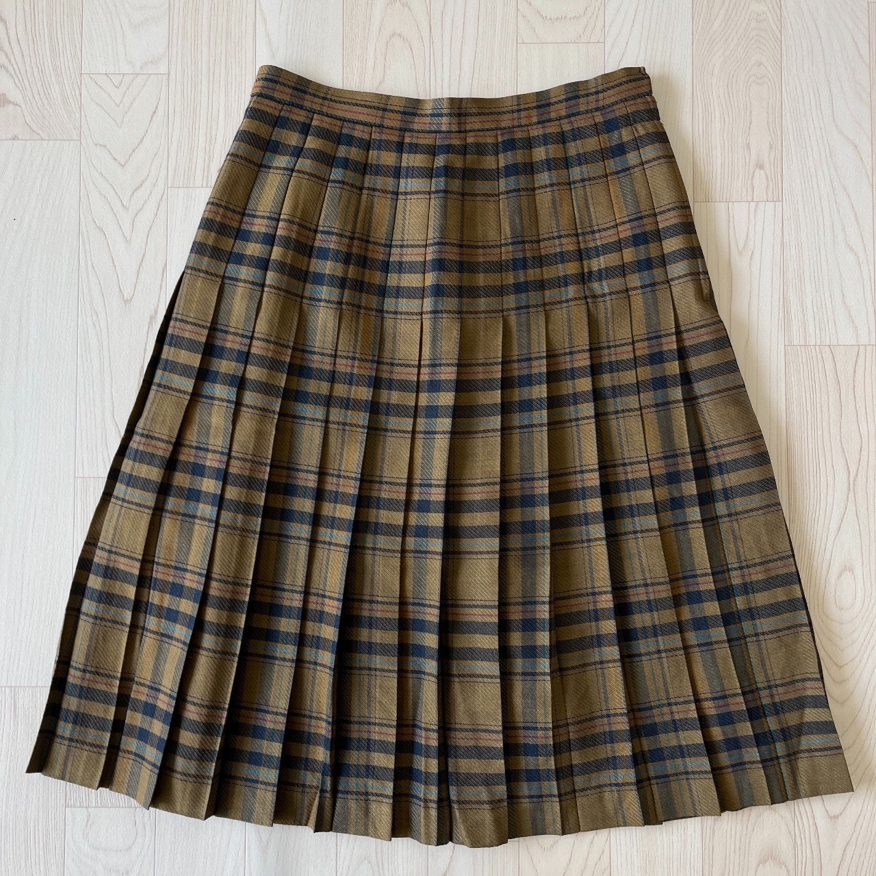 啡色羊毛格紋半裙