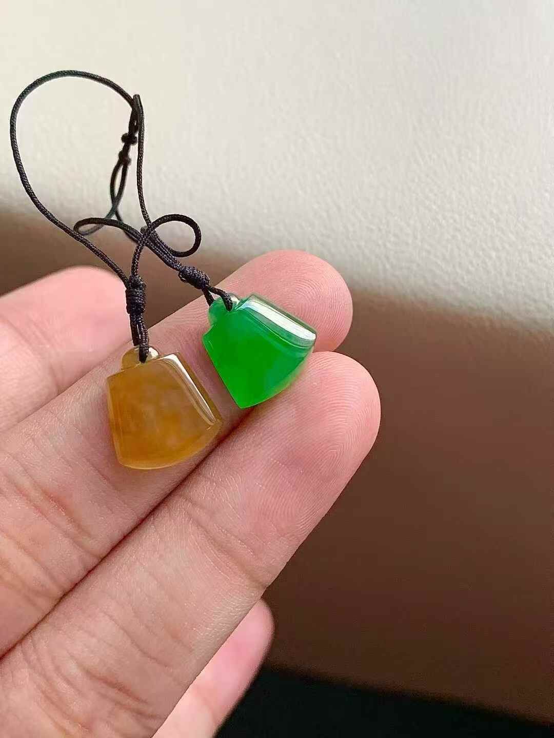 翡翠鎖一對,天然翡翠A玉, 緬甸玉, Jade, Jadeite