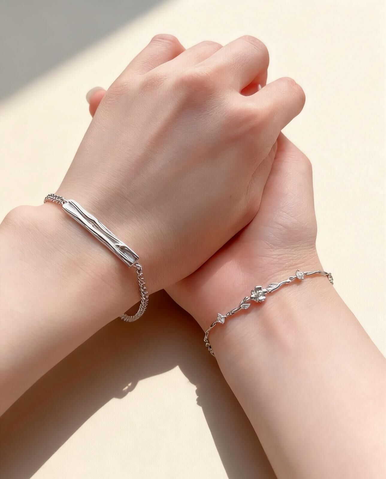 「無悔深情」情侶手鏈 | S925純銀或鍍銀 | 免費刻字