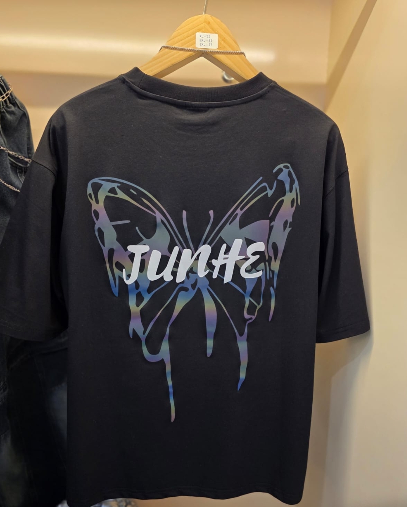 KE1423  JUNHE  蝴蝶圖案Tee