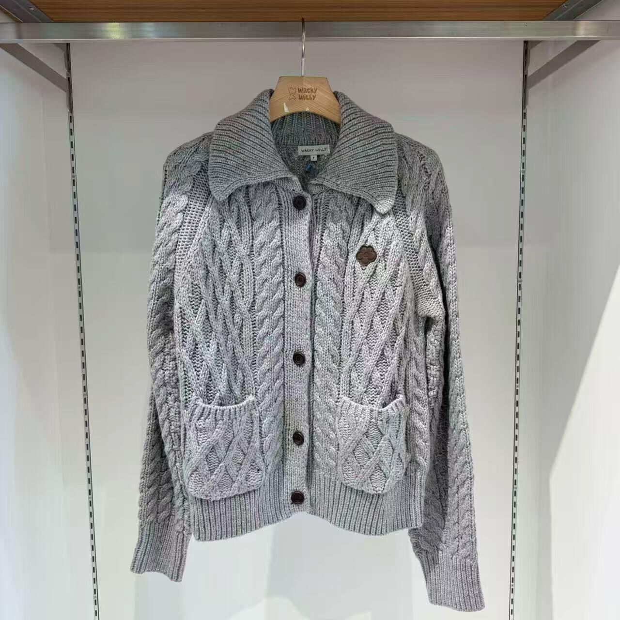 Wacky Willy麻花條紋針織開衫外套（K11 BR737）