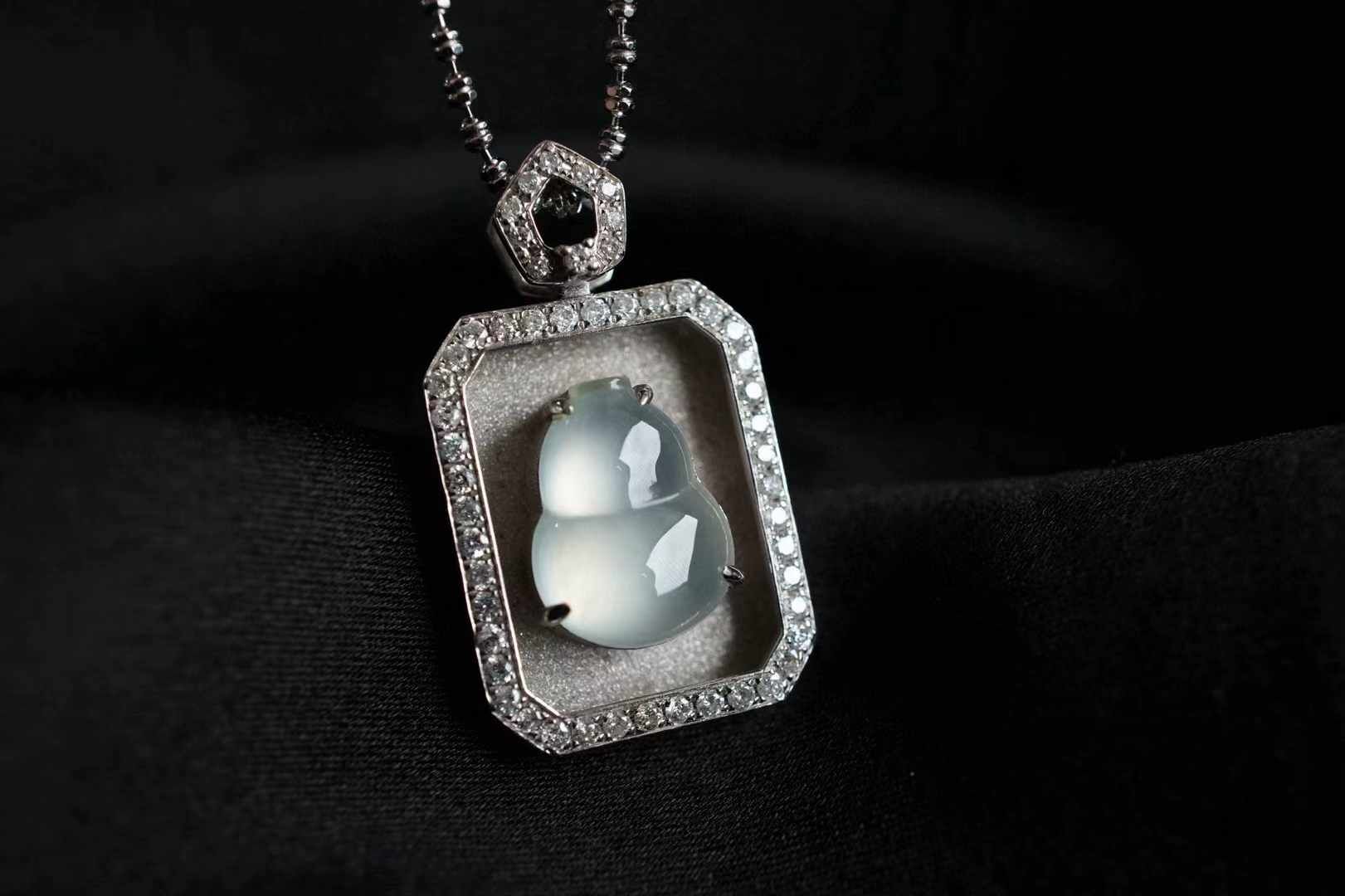 翡翠高冰葫蘆吊墜,天然翡翠A玉, 緬甸玉, Jade, Jadeite