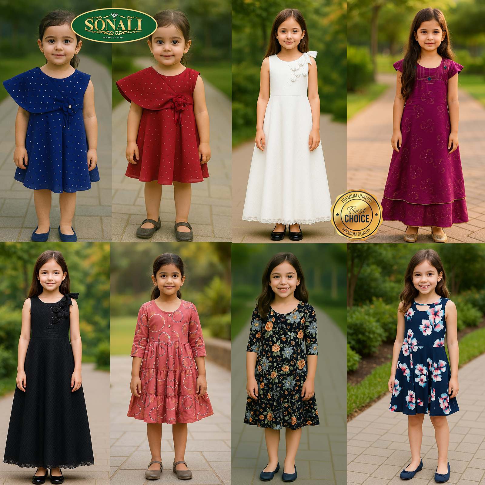 Sonali Premier Quality Kid's Dresses / Girl's Gown (Style & Color refer Images) 2 for RM 100