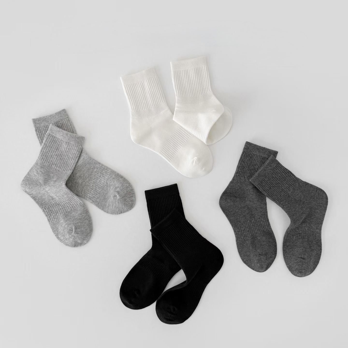 A03019純色特殊織法短襪