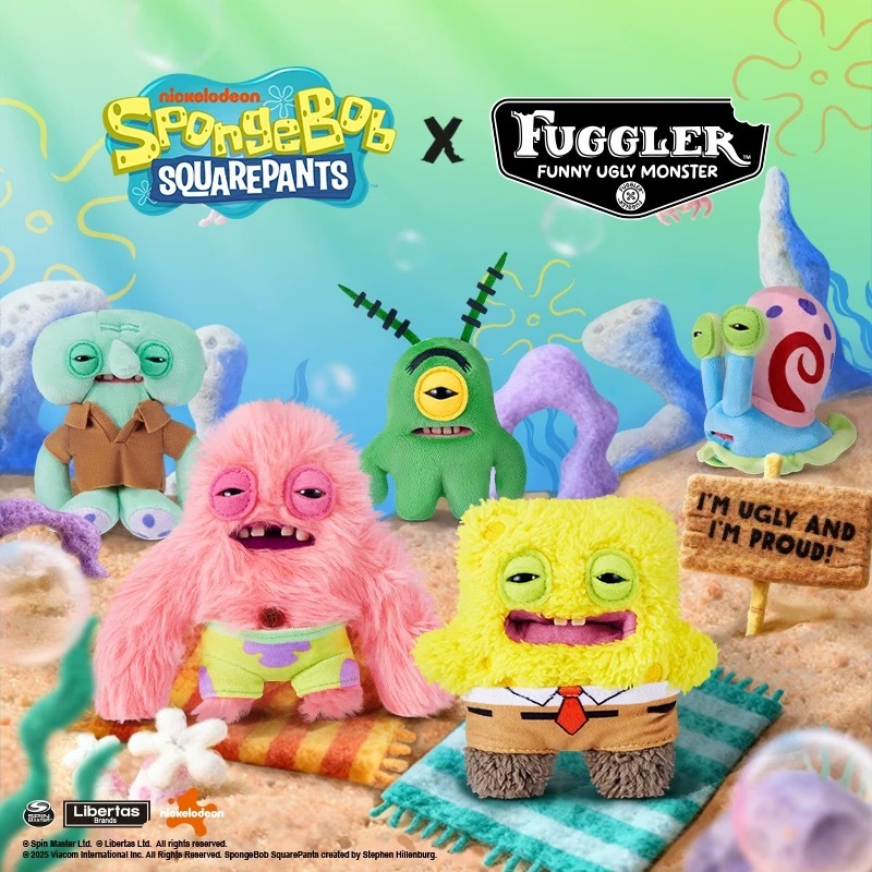 Fuggler x SpongeBob 海綿寶寶 派大星 章魚哥 皮老闆 小蝸 牙齒怪 牙寶 放克牙寶 吊飾 鑰匙圈 / 現+預
