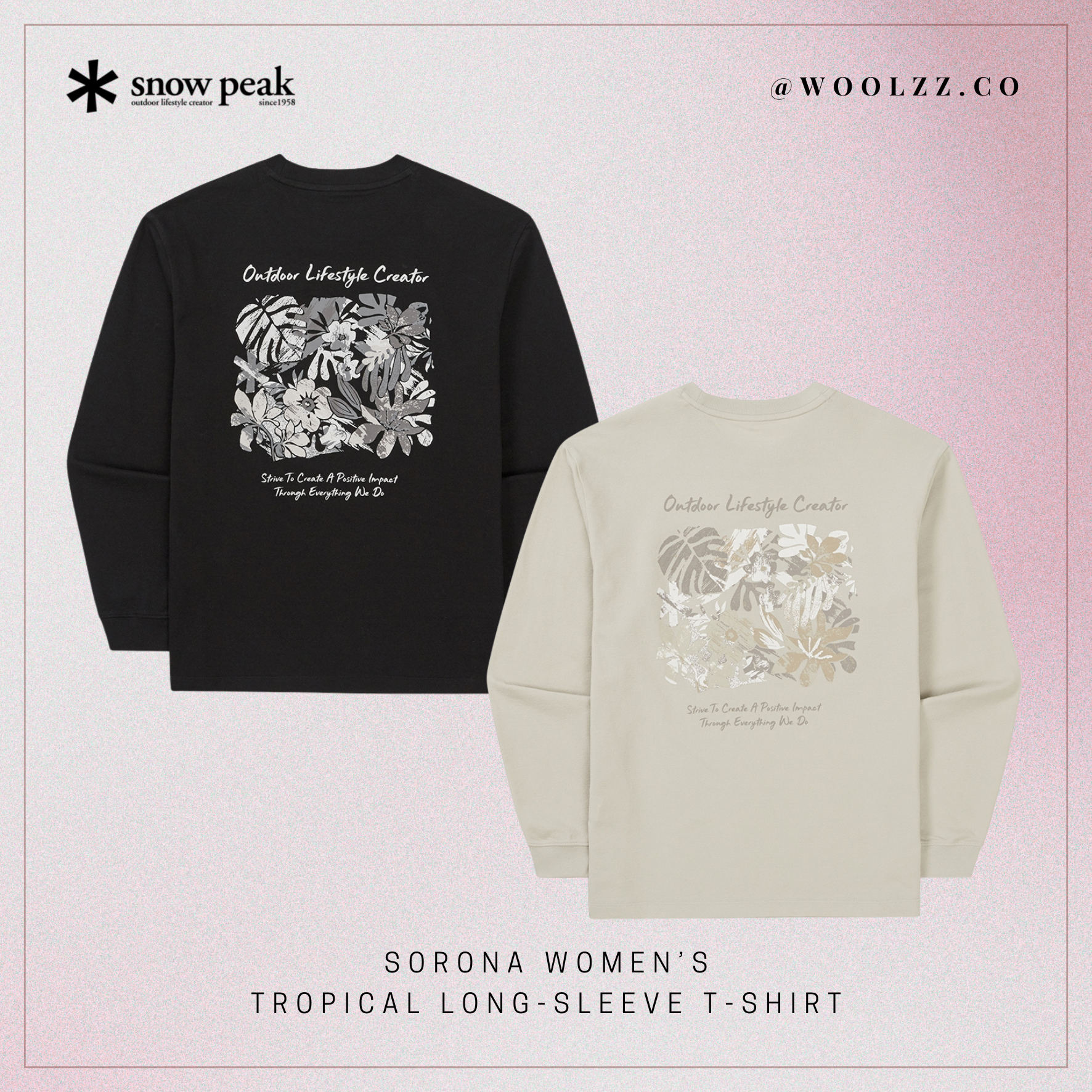 Snow Peak Sorona 女款熱帶風長袖 T 恤 S25SWF-TL63