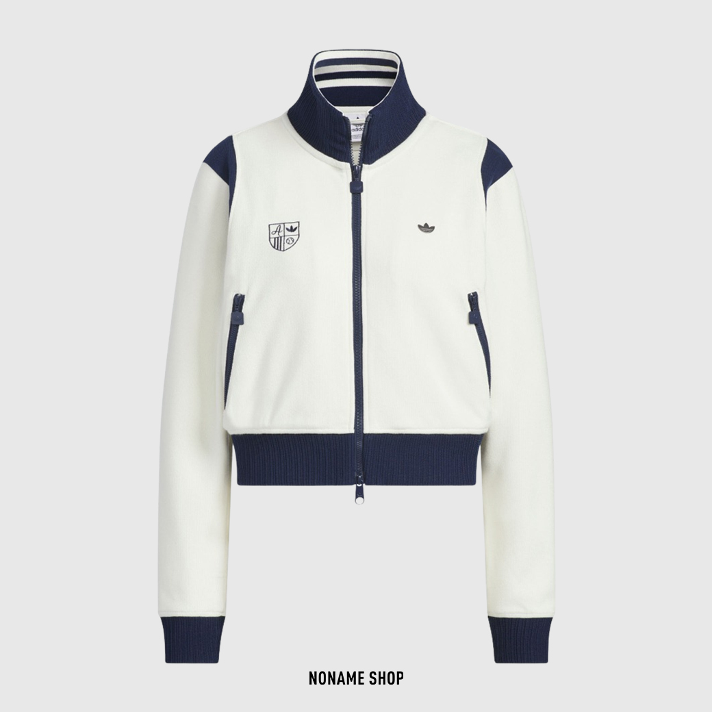 ADIDAS ORIGINALS RETRO SPORT SPORTY CLUB 復古 撞色 針織 立領 外套 米白藍 (女款)