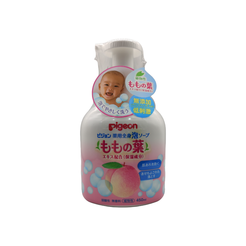 Pigeon | Foaming Body Soap (Peach Leaf) 450ml | For Heat Rash & Sensitive Skin