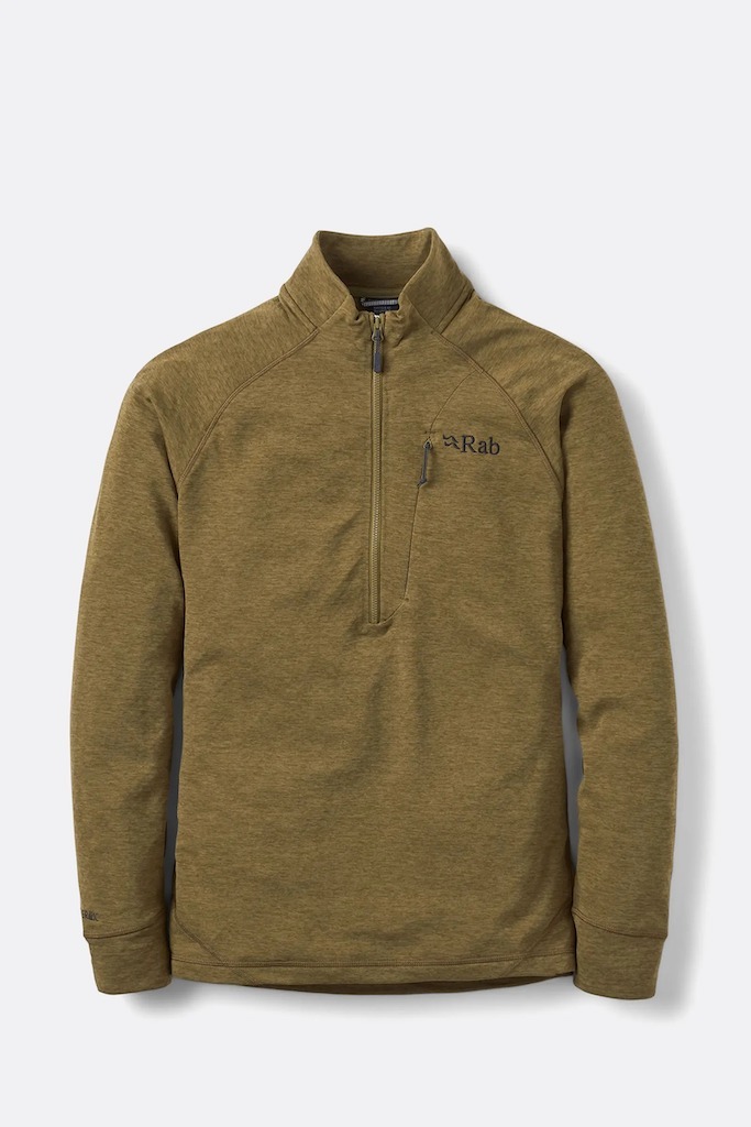 Rab Nexus Pull-On 男款 透氣保暖刷毛立領半拉排汗衣 橡木棕 QFF-74-OAK [HappyOutdoor]