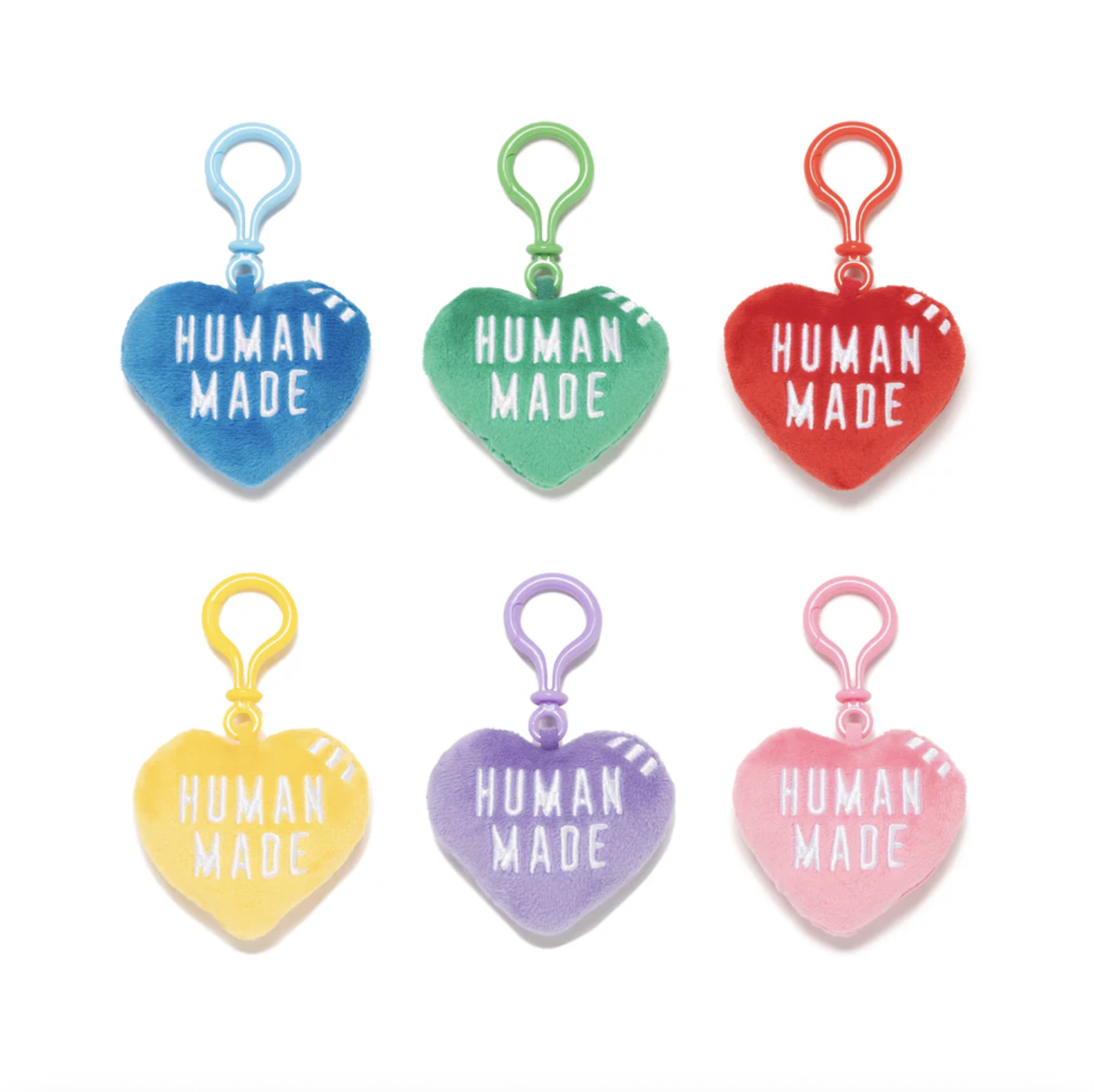 HUMAN MADE STUFFED HEART KEY CHARM 愛心 毛絨 鑰匙扣 紅色/粉色/紫色/黃色/綠色/藍色-HM30GD130