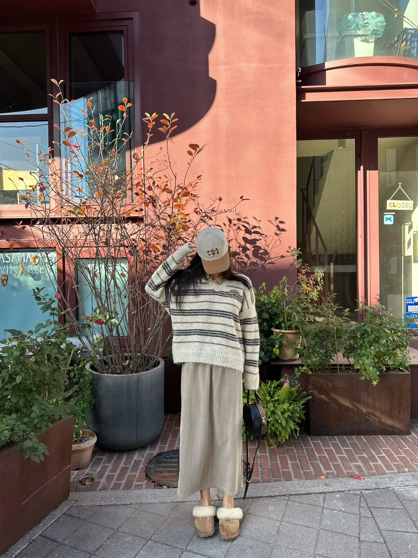 彈力坑條細絨裙