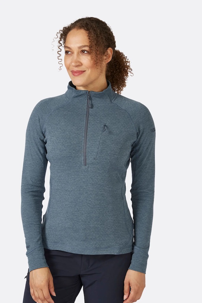 Rab Nexus Pull-On 女款 透氣保暖刷毛立領半拉排汗衣 淺鋅 QFF-75-LZN [HappyOutdoor]