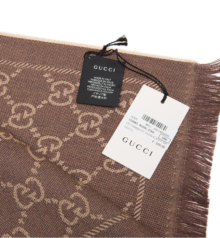 【預購】GUCCI SSL1115613 羊毛圍巾 (啡色) (1334833G2002764)