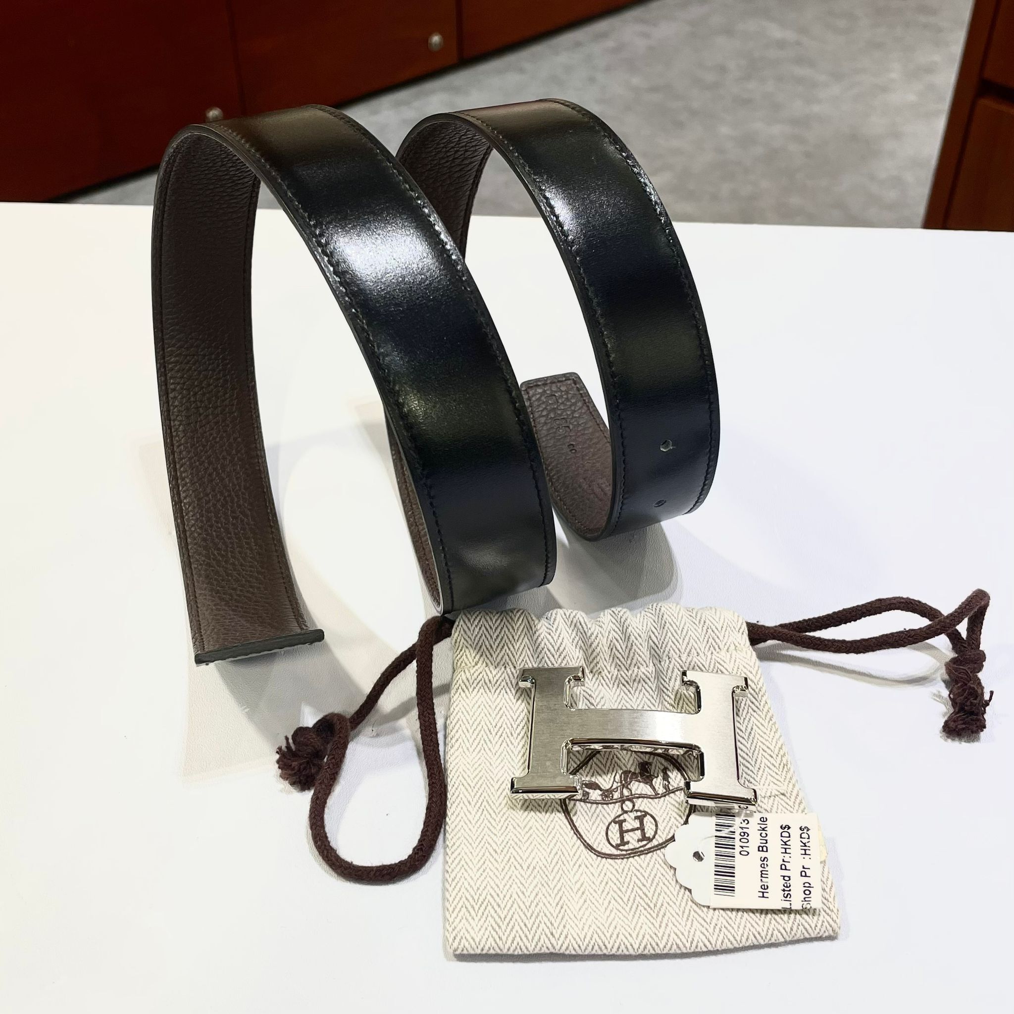 本月特價!!! 全新愛馬士皮帶 90碼, 32mm, 黑色SWIFT, 馬鞍紅TOGO,雙面腰帶, 銀色H扣, HERMES BELT #BRAND NEW #香榭站正品