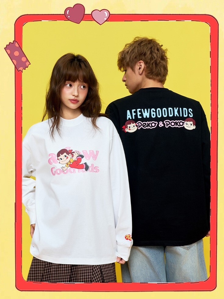 AFGK x 不二家 糖果 正反印花 寬鬆休閒 長袖T A FEW GOOD KIDS