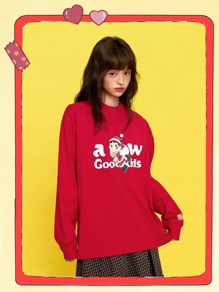 AFGK x 不二家 糖果 正反印花 寬鬆休閒 長袖T A FEW GOOD KIDS