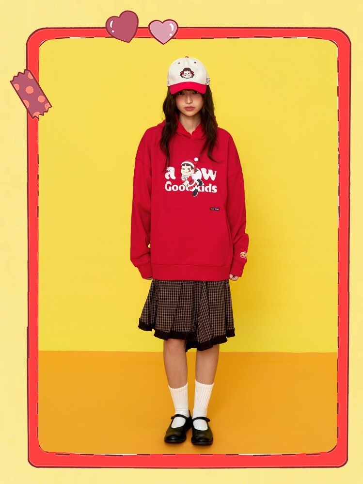 AFGK x 不二家 糖果 正反印花 寬鬆休閒 帽T A FEW GOOD KIDS