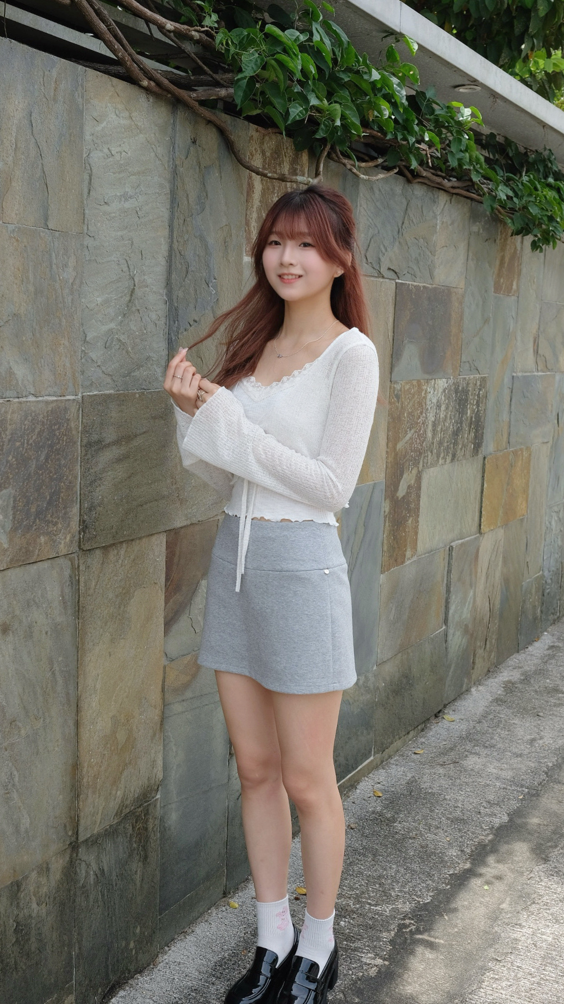 初秋薄外套🥨喇叭袖綁帶透視Top