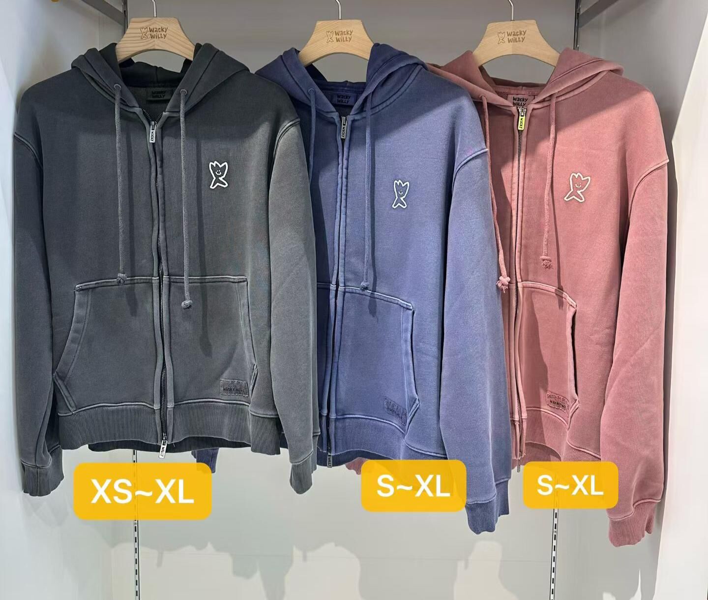 Wacky Willy 小標純色百搭拉鍊外套衛衣（K11 BR775）