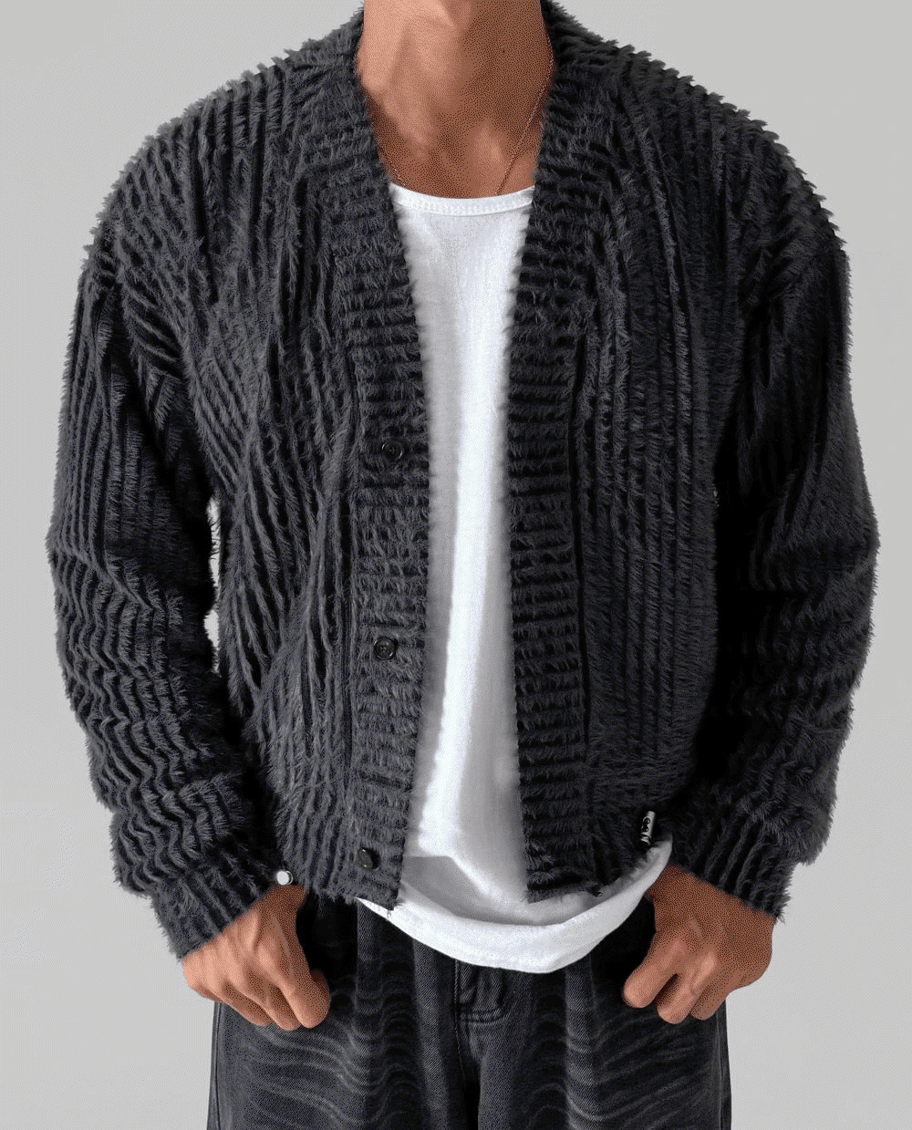 Lego 馬海毛繩扣短款開衫