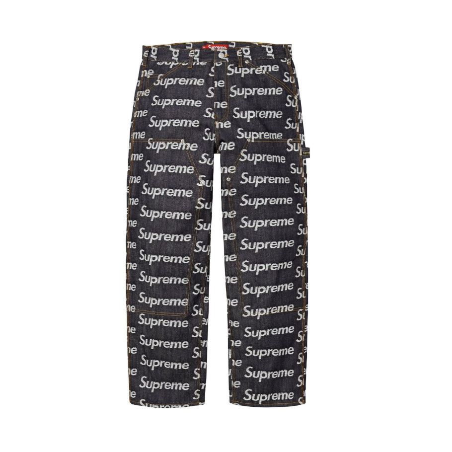 -(B5c01)-SUPREME JACQUARD LOGOS DOUBLE KNEE DENIM PAINTER JEAN 滿版LOGO 單寧 雙膝褲 -FW25P86