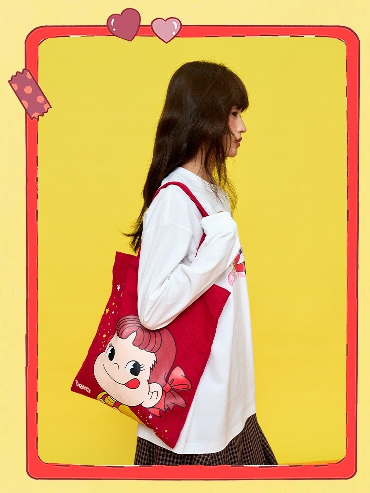 AFGK x 不二家 人物印花 手提帆布袋 A FEW GOOD KIDS